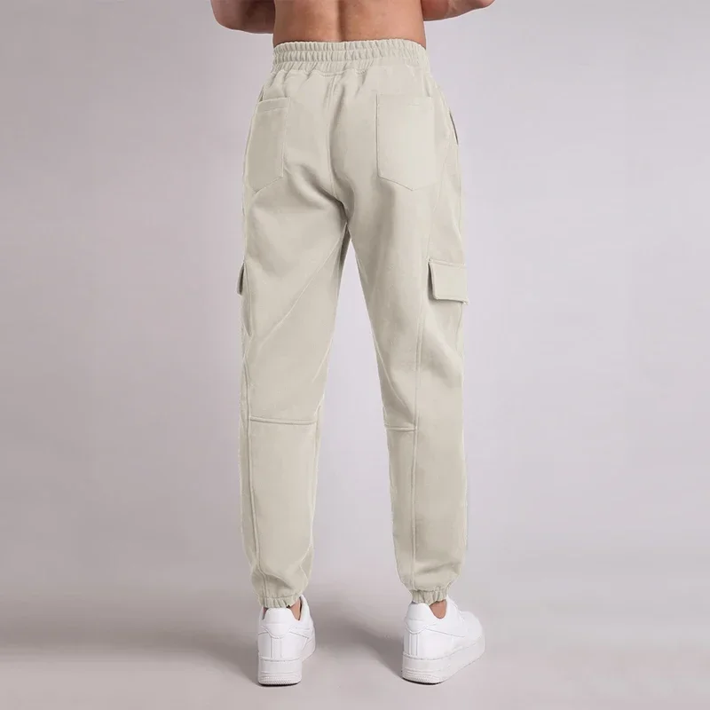 New Jogging Pants for Men with Elastic Waistband Casual Pants, Black Outdoor Cotton Men's Sports Pants