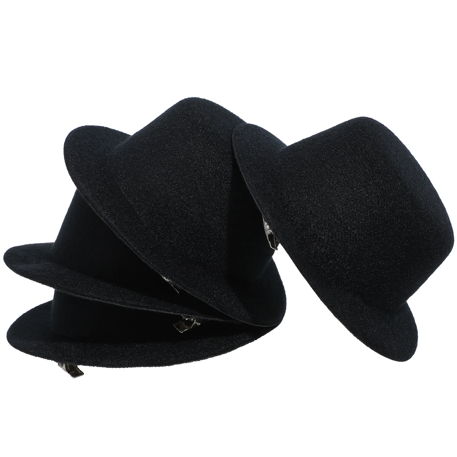 4 Pcs Hat Embryo Small Top DIY Headdress Barrettes Tops Hats Hairpins Black Brushed