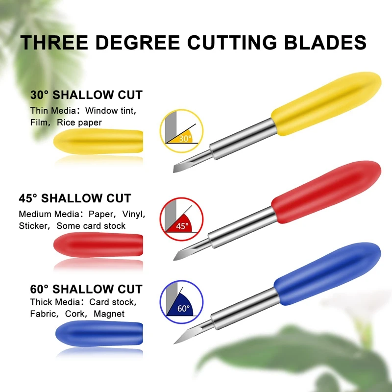 60 Pieces Replacement Cutting Blades For Cricut Explore Air 2/Air 3/Maker, Include 15 Pieces Fine Point Blades