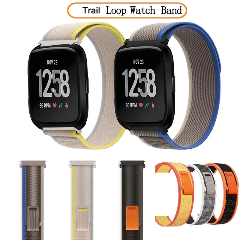 Trail Loop Watch Band Nylon Strap For Fitbit Versa 2 / Versa Lite / Versa 1/ SE Replacement with Smart Watchband