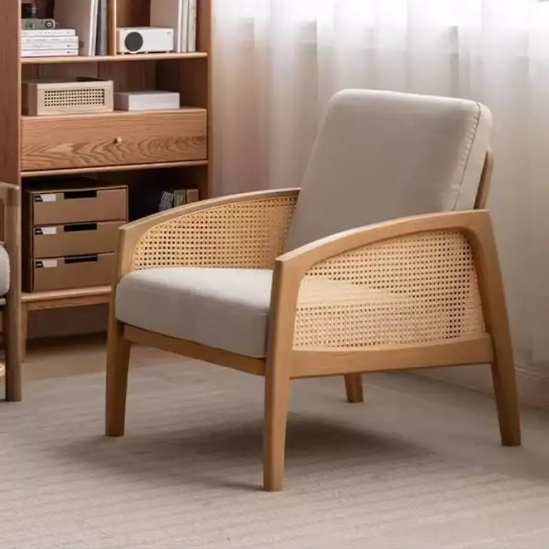 //*Relax Classic Living Room Chairs Boho Decor Cushion Modern Comfy Arm Chair Office Designer Wooden Sillas De Sala Home Furnitu