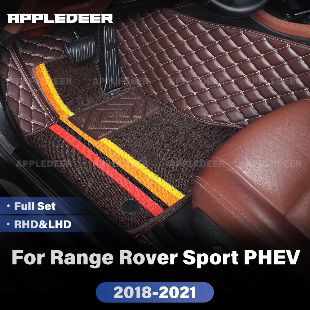 

For Range Rover Sport PHEV 2018-2021 Double Layer Car Floor Mats Custom Auto Carpet Cover Interior Accessories