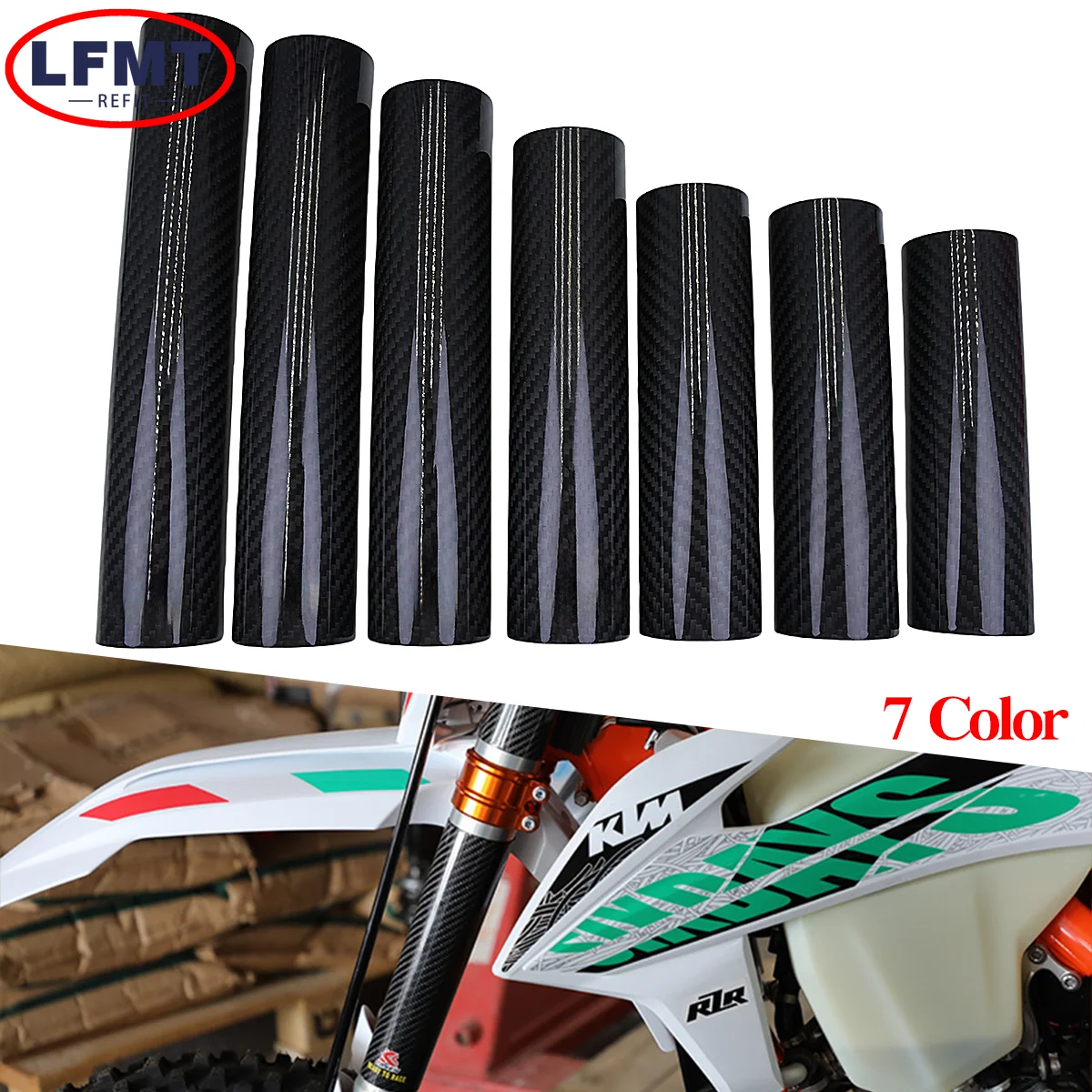 Für KTM Honda Yamaha Kawasaki Suzuki Sherco Husqvarna gas gsa beta Motorrad Gabel Wraps Carbon Faser Protektoren Universal