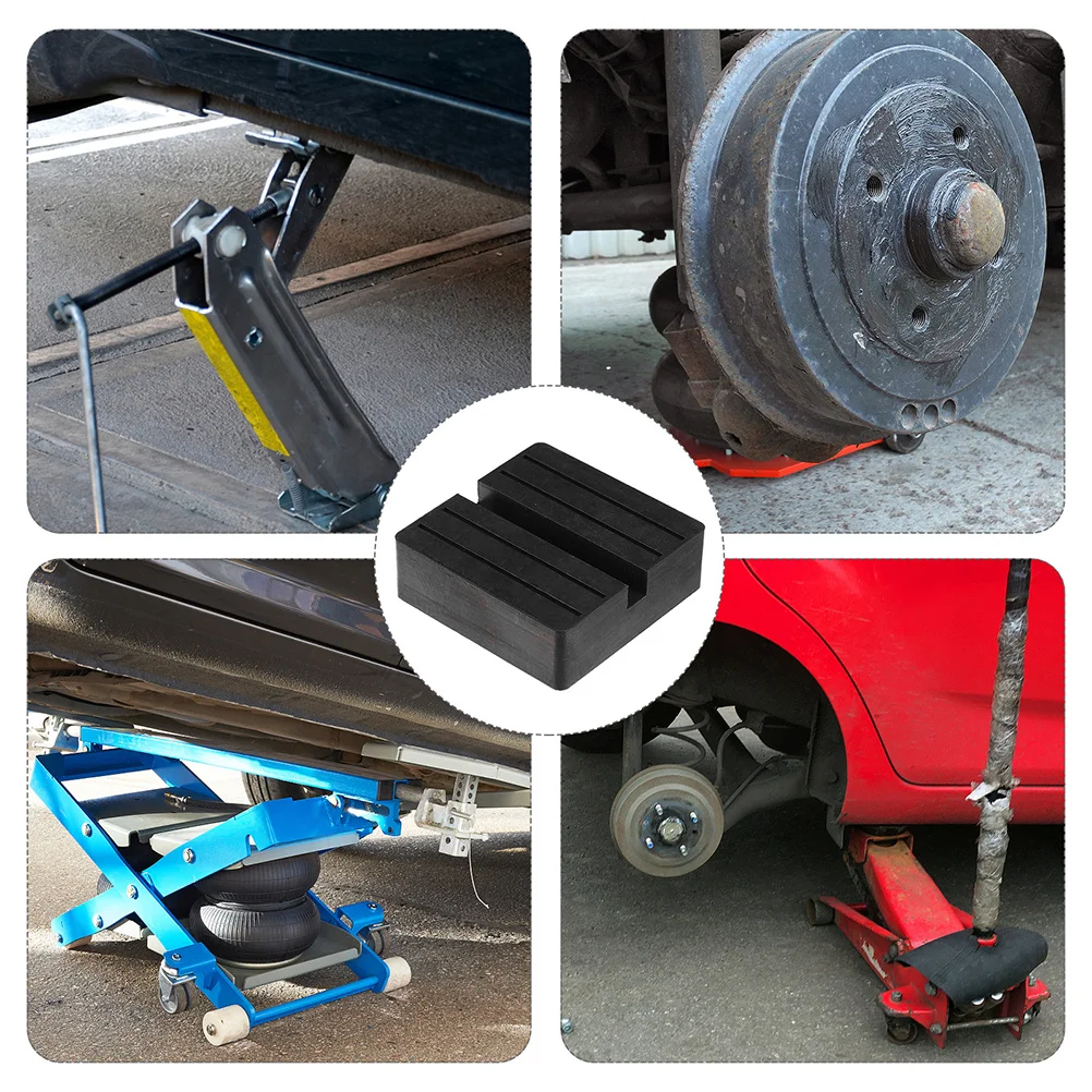 

2Pcs Automotive Jack Stand Rubber Pads High-Class Slotted Design Non-Slip Base Protector for Vehicle Jack-Up Point Stability and