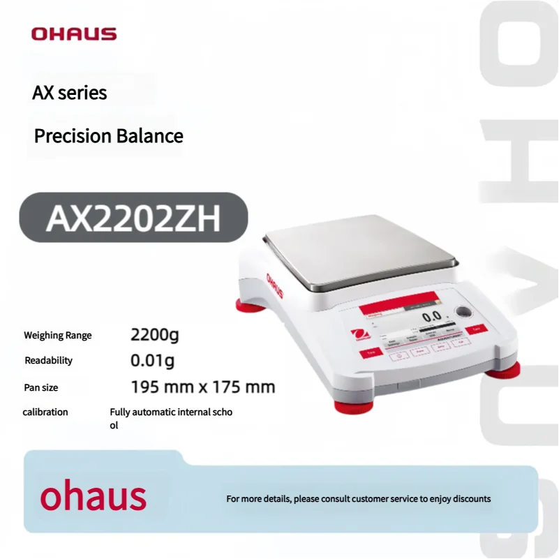 OHAUS Série AX Balança Eletrônica de Precisão AX2202ZH [calibração interna] AX2202ZH/E [calibração externa] painel chinês