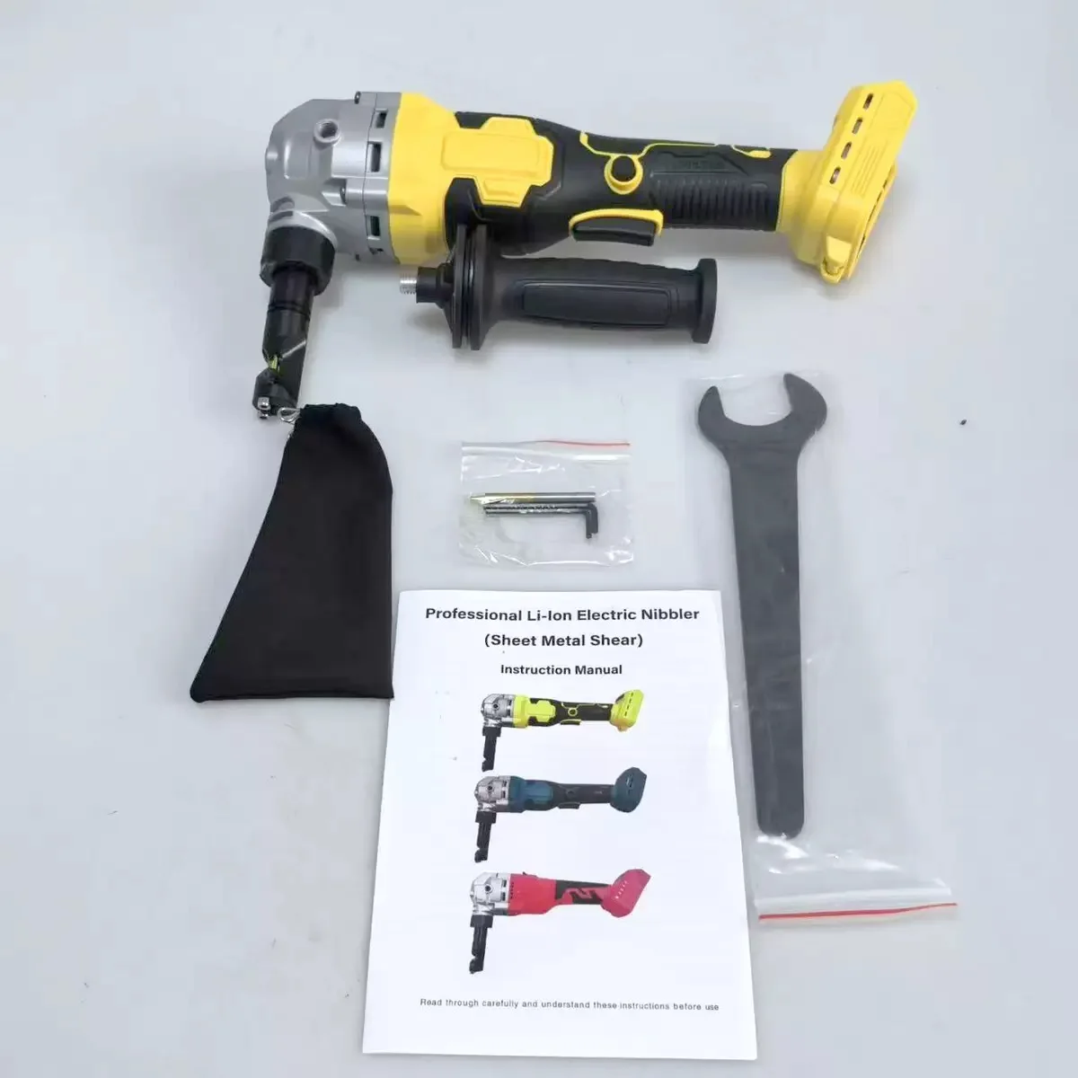 Cordless Electric Nibbler 21V Lithium-ion Brushless Sheet Metal Shear, Portable Metal Nibbler Cutter for Steel Aluminum Tin Plat