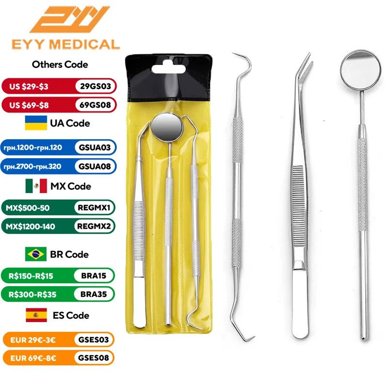 Outils de livres dentaires en acier inoxydable, soins bucco-dentaires, dissolvant de miroir Chev, tartre des dents, kit de livres cliniques pour