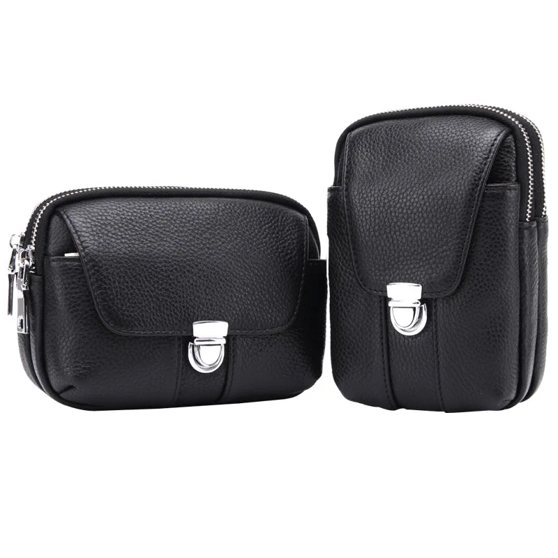 حقيبة كروس جلدية عصرية للرجال بخصر من الجلد الطبيعي للهاتف للرجال بطبقة علوية من جلد البقر حقيبة عصرية متعددة الوظائف للاستخدام الخارجي