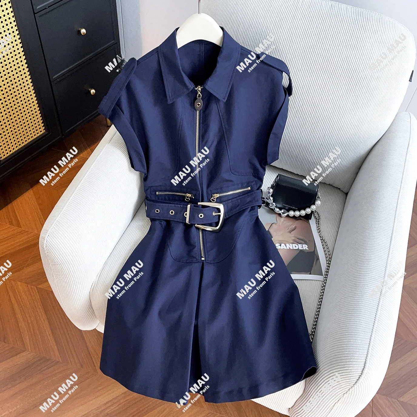 

Ele Commuter Svel irt Design Zipper Dr High Waist Regular Thin for Women in Their Late Twenties And Thirties