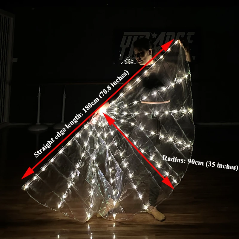 ธงเต้นระบำหน้าท้องแบบ LED รูปครึ่งวงกลม ไฟส่องสว่างสำหรับการนมัสการ ธงข่าวประเสริฐพร้อมด้ามจับปรับระดับได้ อุปกรณ์ประกอบฉากบนเวที ของตกแต่งโบสถ์