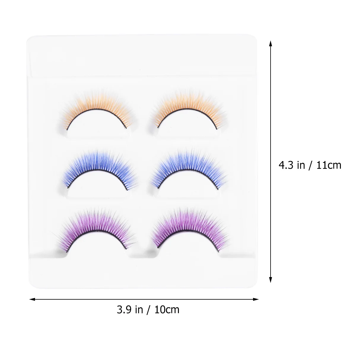 3Pairs Colored False Eyelashes Super Long Yellow Purple Blue Stage Effect Halloween Cosplay Photography Performance