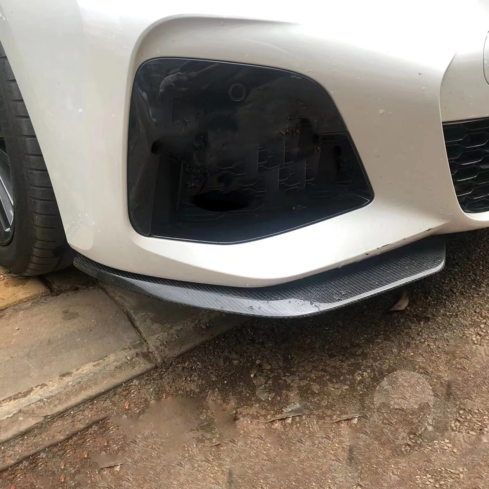 For BMW 3 Series G20 G28 2019-2022 Real Dry Carbon Fiber Front Lip Wrap Corner Spoiler Panel Cover Car Accessories Modification