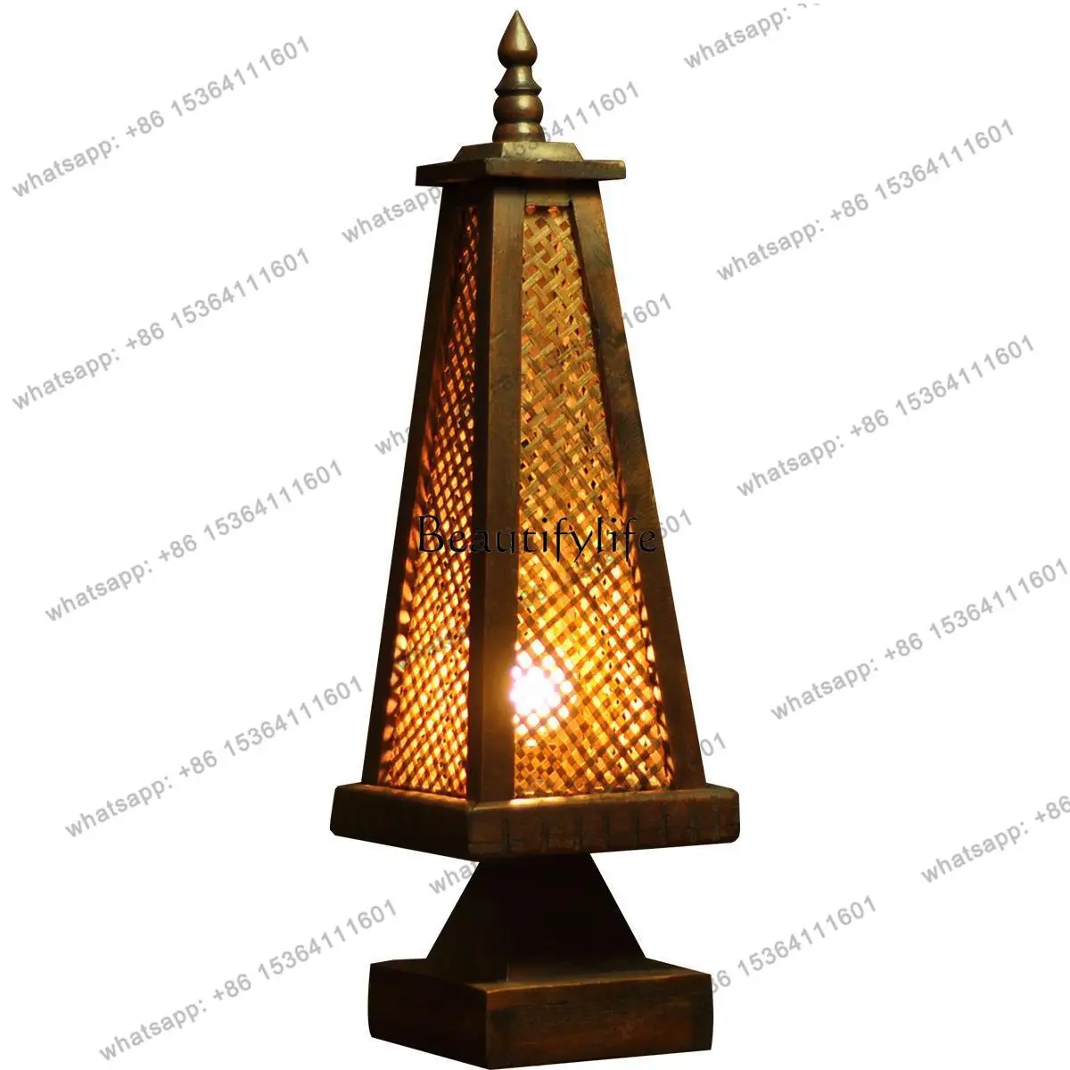Best Sellers South East Asia Style Bamboo Woven Zen Retro Bedroom Decoration Creative Classical Floor Ornament Can Shine
