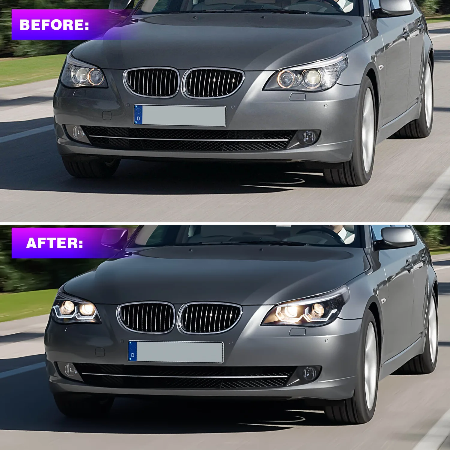 Faro modificado LED completo mejorado de nuevo diseño para faro BMW 5 Series E60 2003-2010