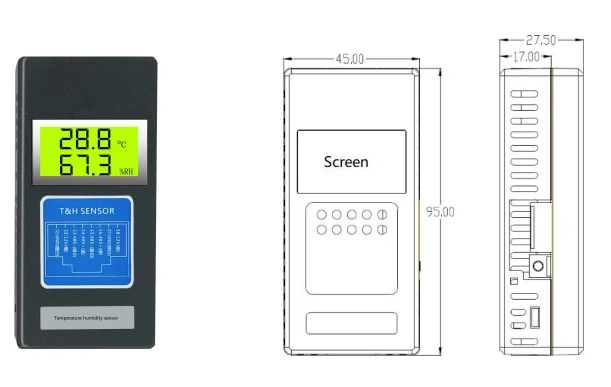 Ethernet-Temperatur- und Feuchtigkeitssensor für Server-Rack, magnetisch installierter Temperatur- und Feuchtigkeitsdatenlogger-Messgerät-Monitor