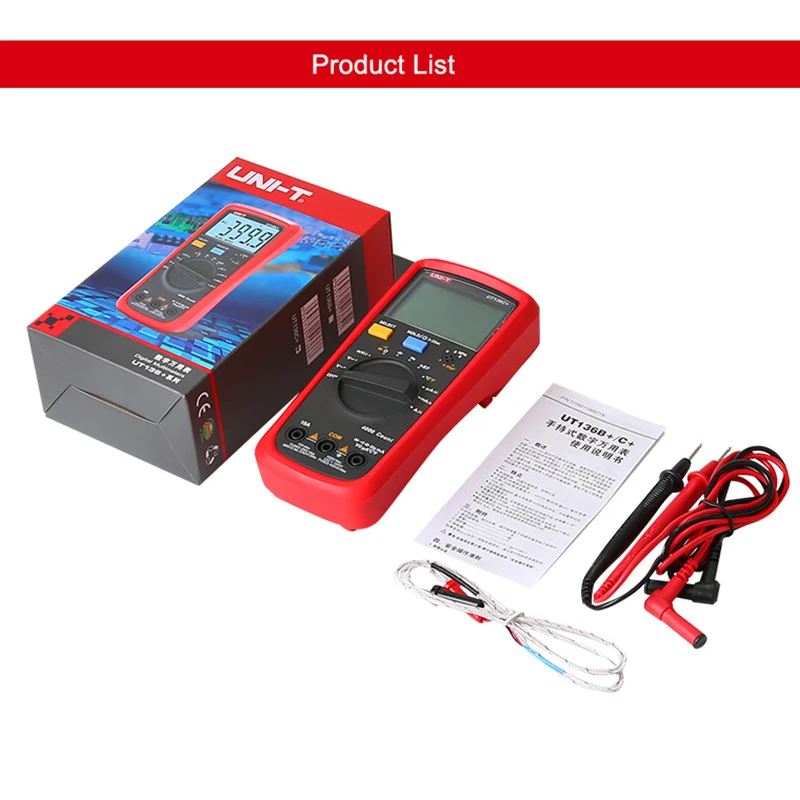 UNI-T UT136B+/UT136C+ Multimeter Digital multimeter tester AC DC Voltmeter Ammeter Ohm capacitance HFE Diode/transistor tester