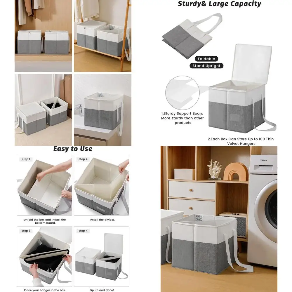 

Двойной органайзер для вешалок с пылезащитной крышкой, вместительный, для хранения вешалок и одежды, идеально подходит для шкафов