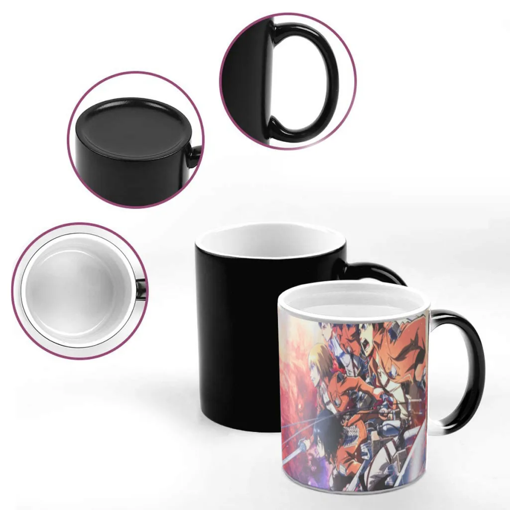 Anime Attack On Titan Soldier Commander Eren Color Changing Mug Hot Water Temperature Sensing Gradient Coffee Breakfast Tea Cup