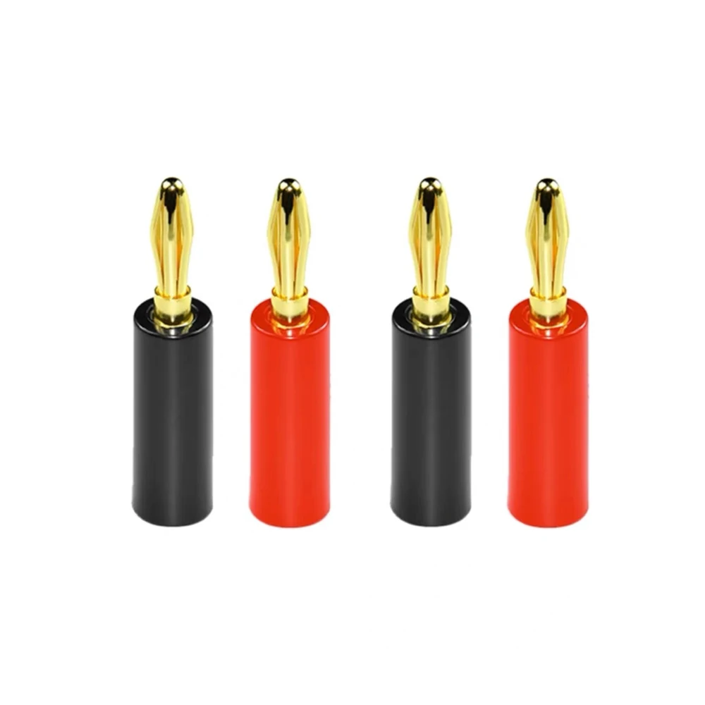 20 pcs Banana Plug Gold Plated Red & Black 47mm + Type with 2 screw