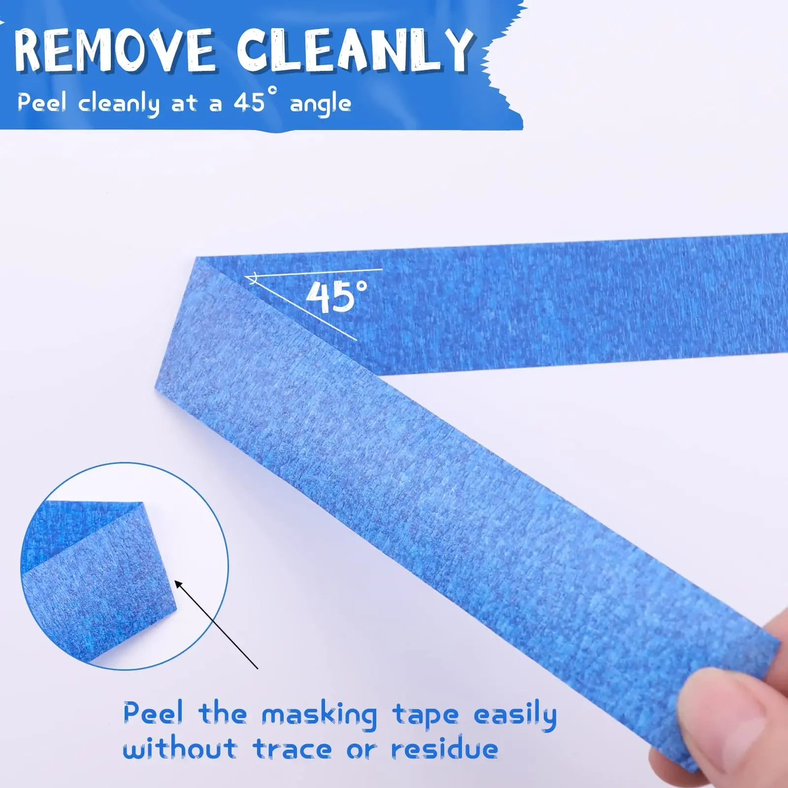 20M Blue Painter Car Adhesive Tape Ladder for Painting Ceiling Free Dispenser Masking Edges Bandages Pads Trim Wall Film Roof