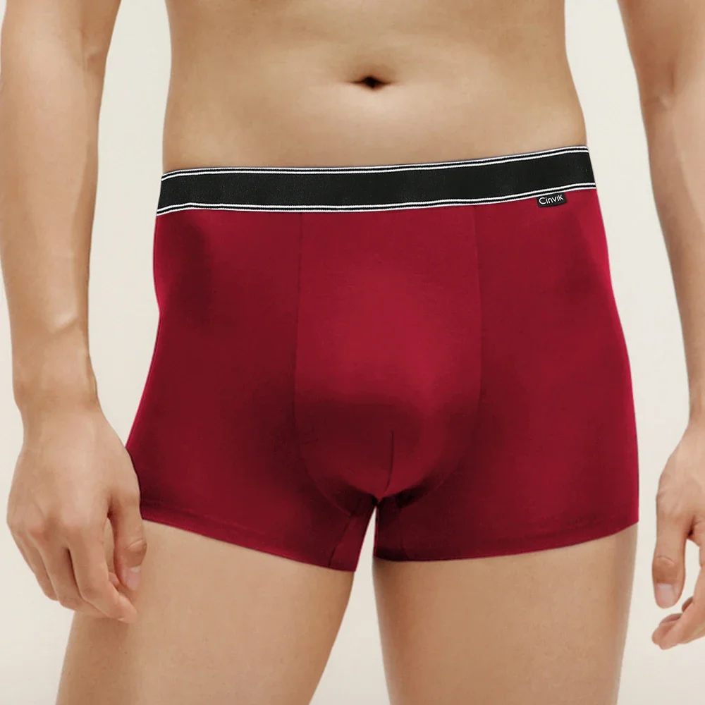 Roupa interior boxer de algodão sexy masculina, cuecas respiráveis, calcinha monocromática, conforto boxershorts finos, calcinha masculina