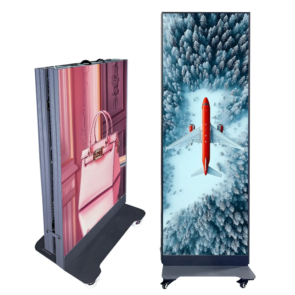 Foldable P2.5 LED Advertising Screen High Brightness Slim Digital Poster Display With Remote Control For Shops And Exhibitions