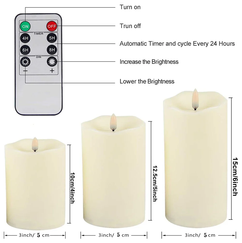 LED Lights Electronic Candles LED Candle Decorations Acrylic Candles Complete set of Remote Control Timers Christmas and Wedding