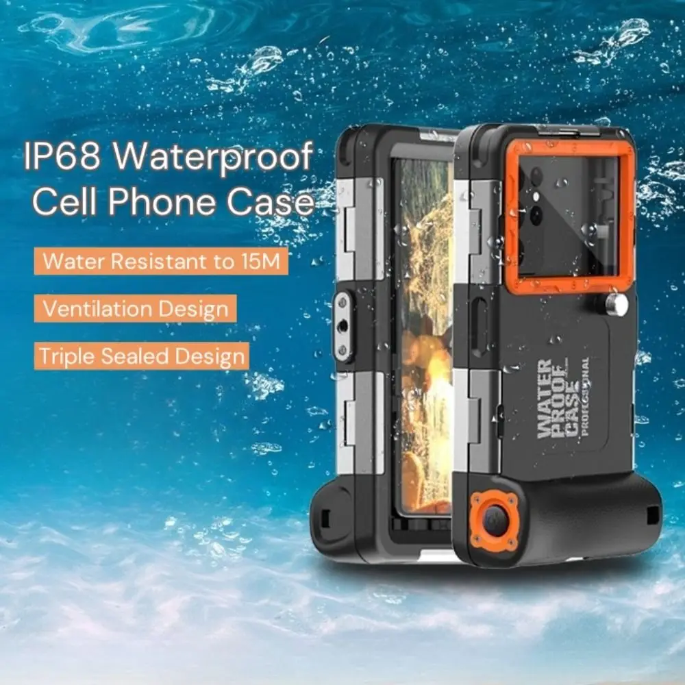 

New IP68 Waterproof Phone Case Professional with Air Vent Underwater Phone Bag Large Window Phone Cover Outdoor Supplies