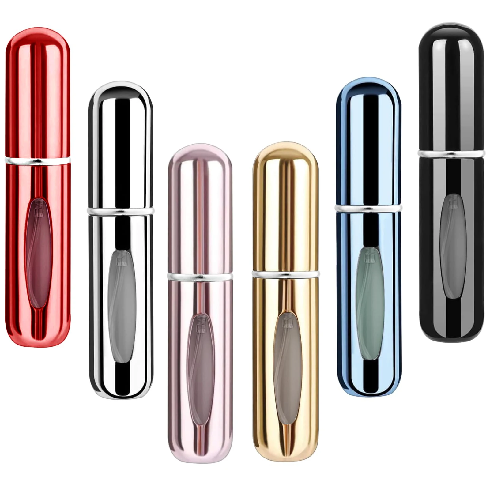 หัวจ่ายน้ำหอมแบบพกพา6ชิ้น-ขวดสเปรย์เติมได้ขวดสเปรย์น้ำหอม5มล. สามารถเติมน้ำหอมได้เวลาเดินทางกันรั่ว