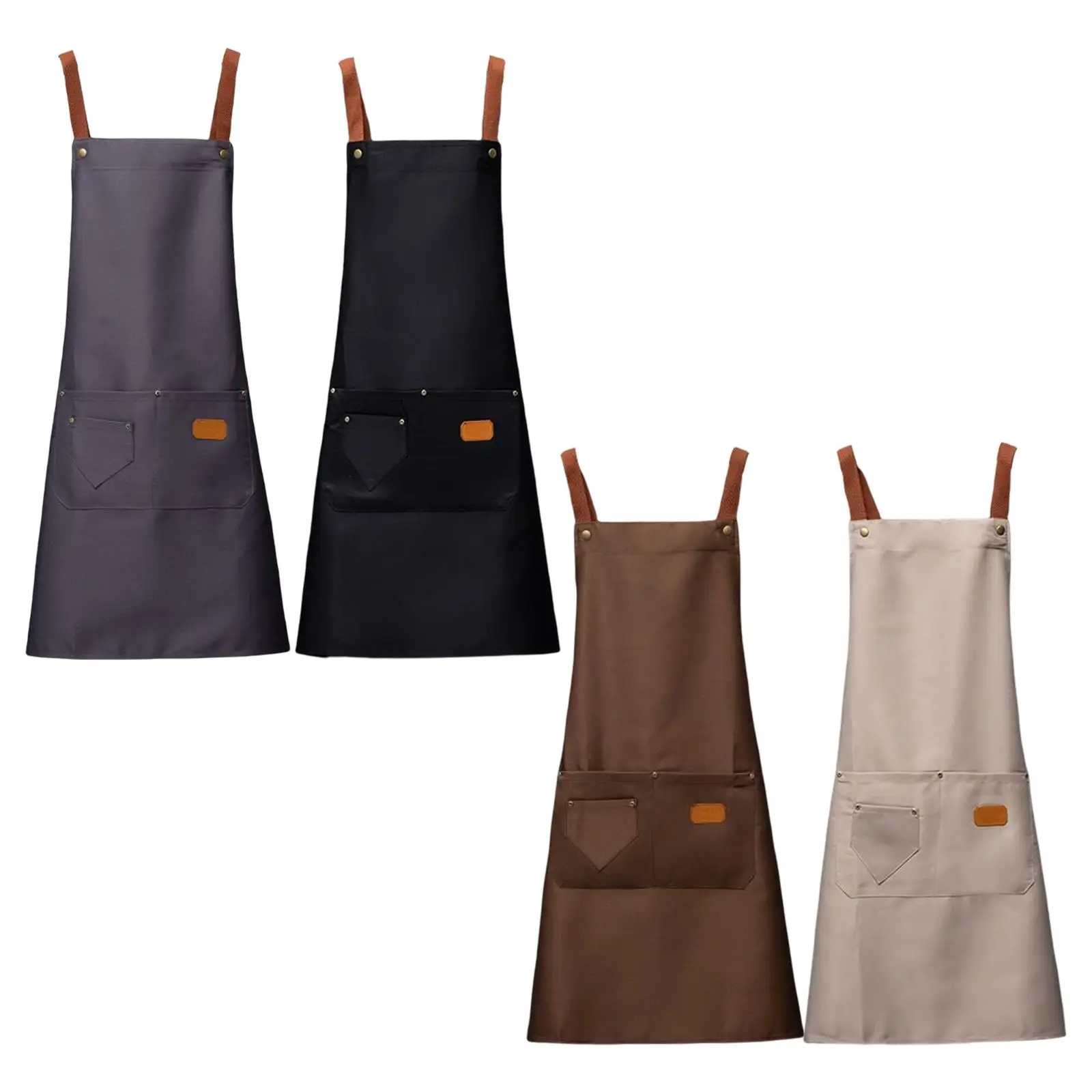 Bib Apron, with 2 Pockets Water Oil Stain Resistant Unisex Cooking Kitchen Apron