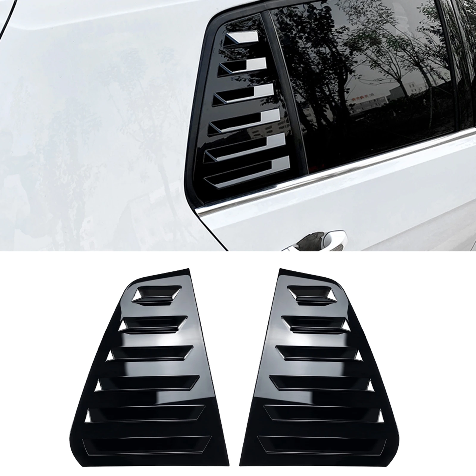 

Car Rear Side Window Shutter Trim Windshield Shade Blind Cover For Volkswagen VW Golf7 MK7 MK7.5 GTI GTD R 2013-2019