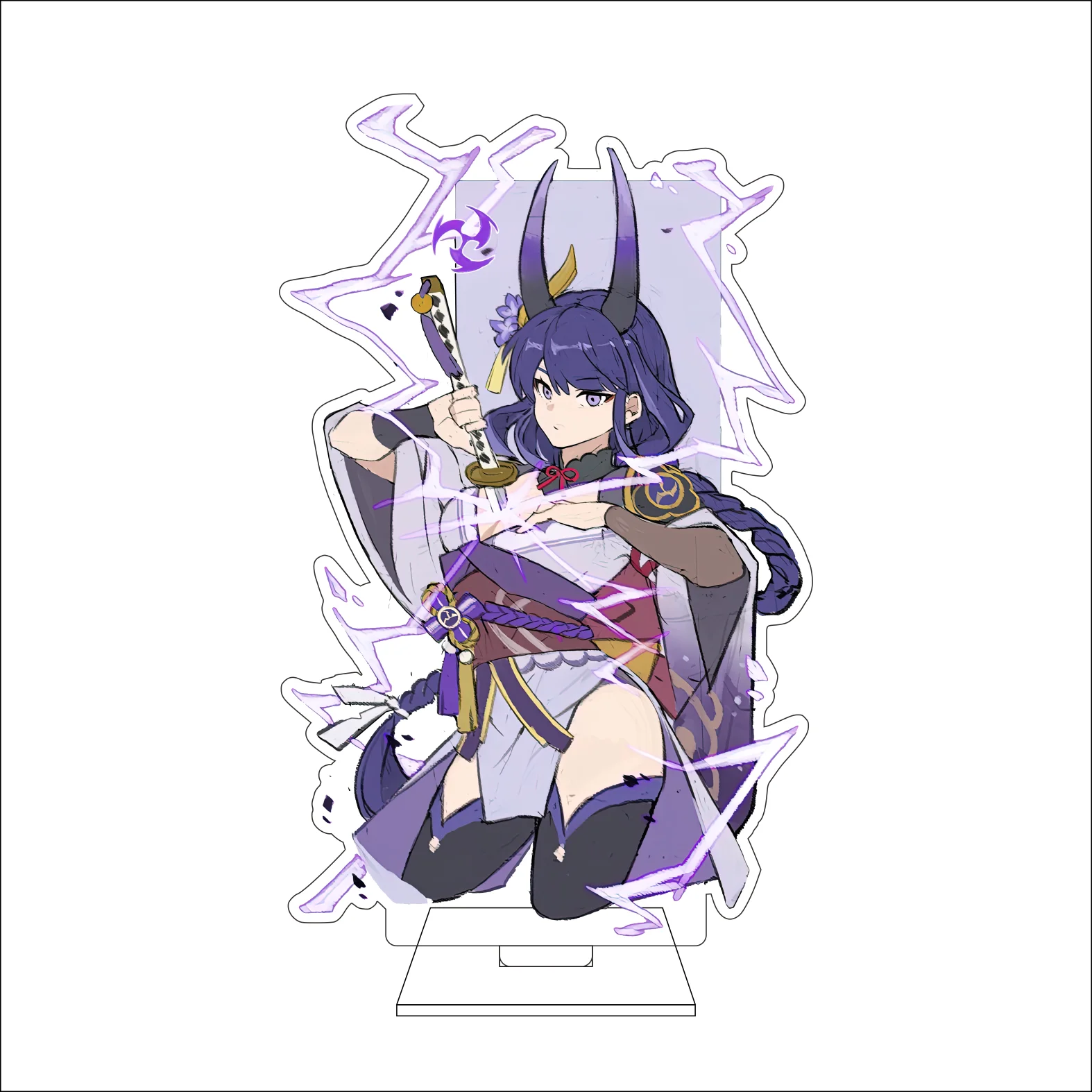 16CM Anime Genshin Impact Cosplay Acrylic Figure Stand Plate Beelzebul Raiden Shogun Ornaments Gifts view 4