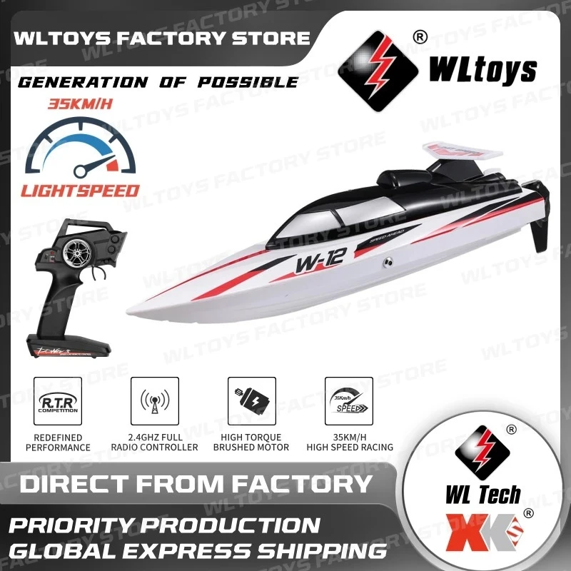 Weili Wl912-A High Simulation Full-Size Remote Control Boat Wireless High-Speed 2.4g Anti Rollover Remote Control Speedboat