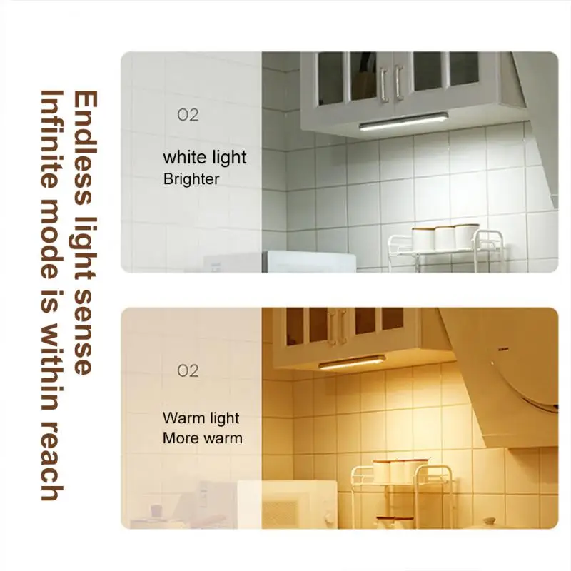 Wireless LED Night Light Motion Sensor USB Rechargeable For Kitchen Cabinet Night Light Wardrobe Desk Lamp Room Decor