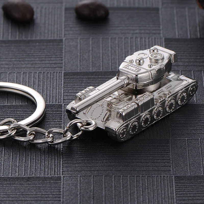 Retro Classic Metal T34 Tank Key Chain Women Bag Keyring Trinket Man Car Keychain Weapon Pendant Boy Party Gift