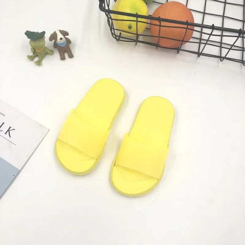 

Summer Solid Color Kids Slippers for Boys Girls PVC Home Flip Flops Soft Sole Anti Slip Toddler Shoes Indoor Comfortable Sandals