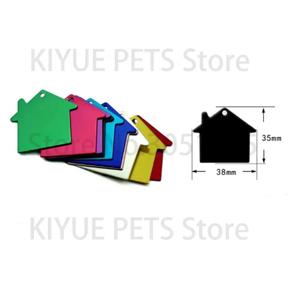 KIYUE 180 MixColors 9 Shape Pet ID Tag Custom Personalized Name ID Engraved Round Bone Paw Identification Plate Charm