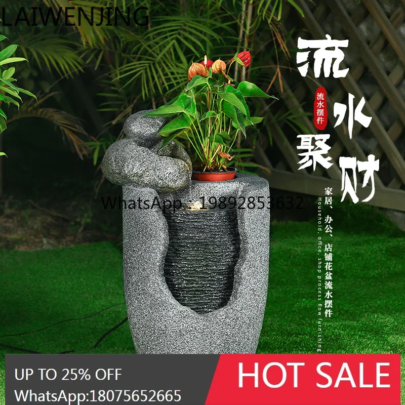 B1 Flowing Water Generates Wealth Ornament Fountain Feng Shui Lucky Landing View Ornament