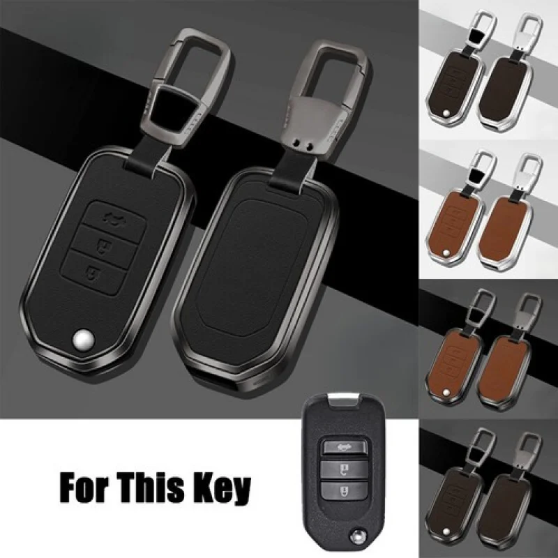 

Кожаный чехол для ключей от автомобиля A + из цинкового сплава для Honda Accord Civic Odyssey CR-V Vezel