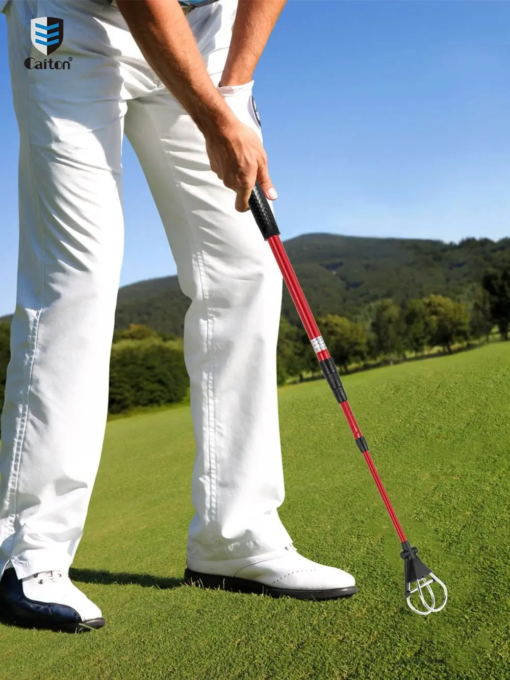 Caiton Golf Ball Retriever, teleskopowy aluminiowy wałek, lekki i trwały, łatwy do podnoszenia piłek, oszczędzaj czas i ciesz się golfem — zdjęcie 2