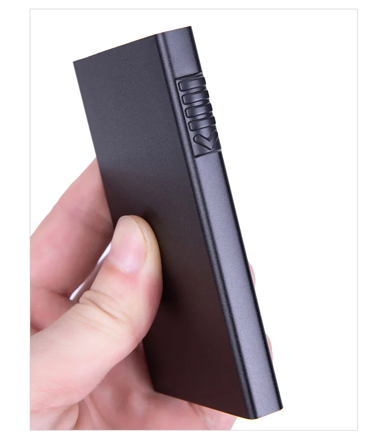Magischer Ausweis- und Kreditkartenhalter, Smart Wallet für Damen und Herren, ID-Kartenetui, Metall, dünn, schlank, Pop-Up, Aluminium, minimalistische Geldbörse – Detail 8