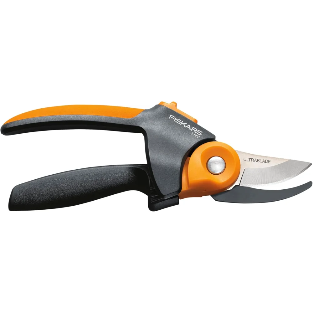 Tijeras de podar Fiskars, tecnología PowerGear2 Multiplas de potencia, mango rodante para una facilidad de uso