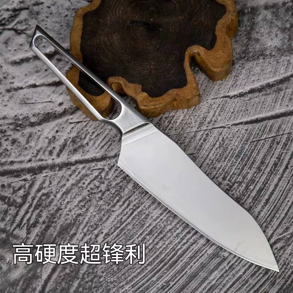7 Inch Chef Knife M390 Core 3 Layers Clad Steel Blade Sharp Cleaver Meat Slicing Vegetables Kitchen Knives Hollowing Out Handle