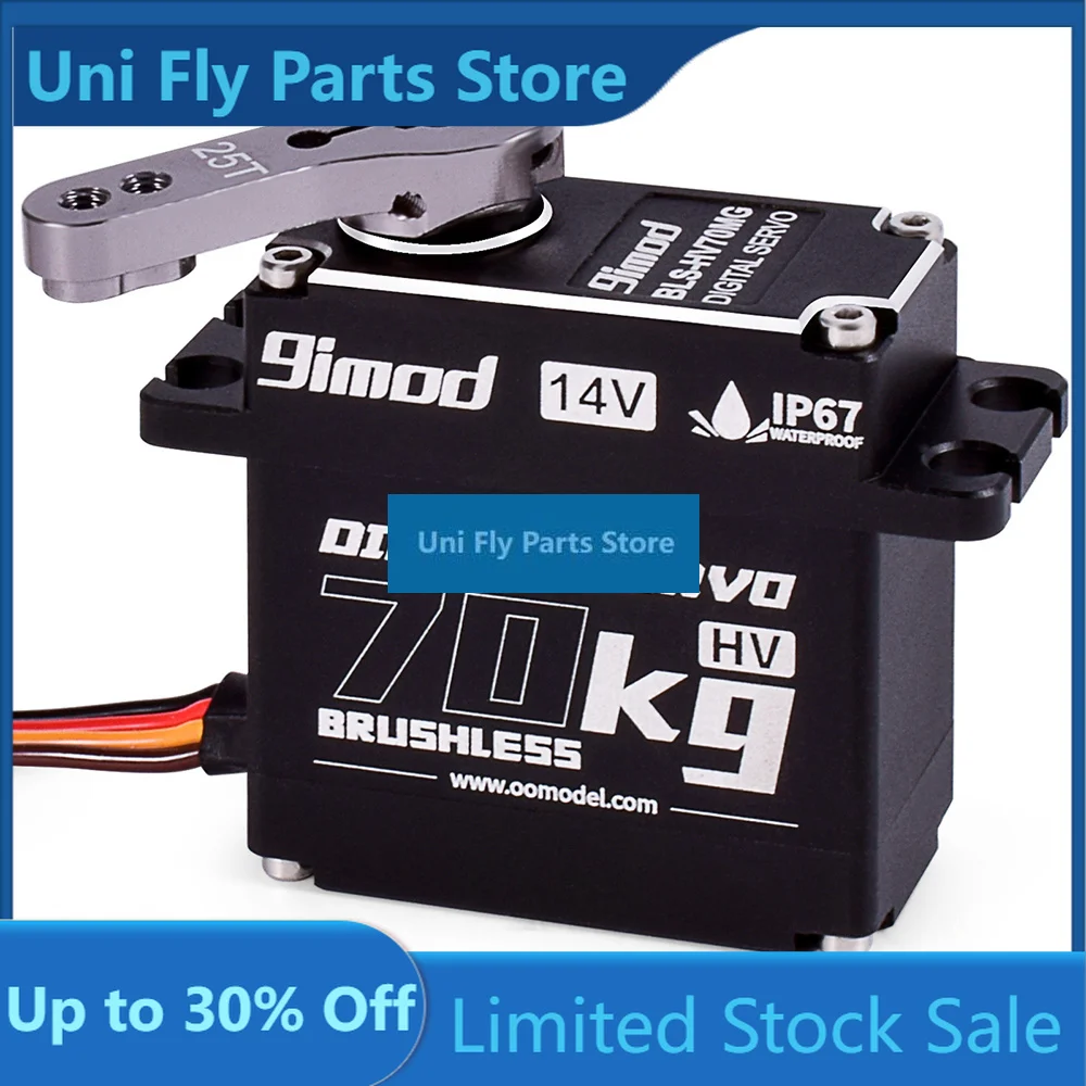 UniFly9imod Servo 70KG Digital Servo Motor HV High Torque 180°270°360°Waterproof Brushless Metal Gear Steering Servo For 1/10 RC