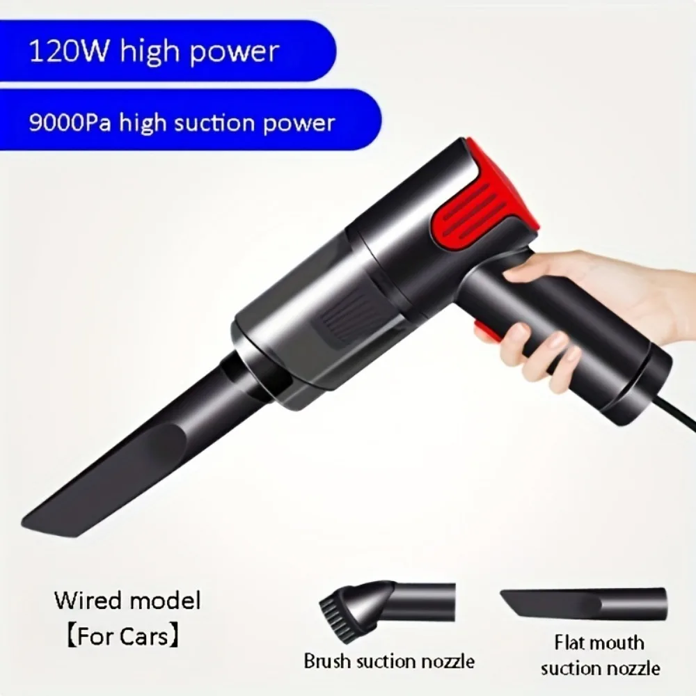 

Wired silver Car vacuum cleaner home handheld mini desktop vacuum cleaner portable