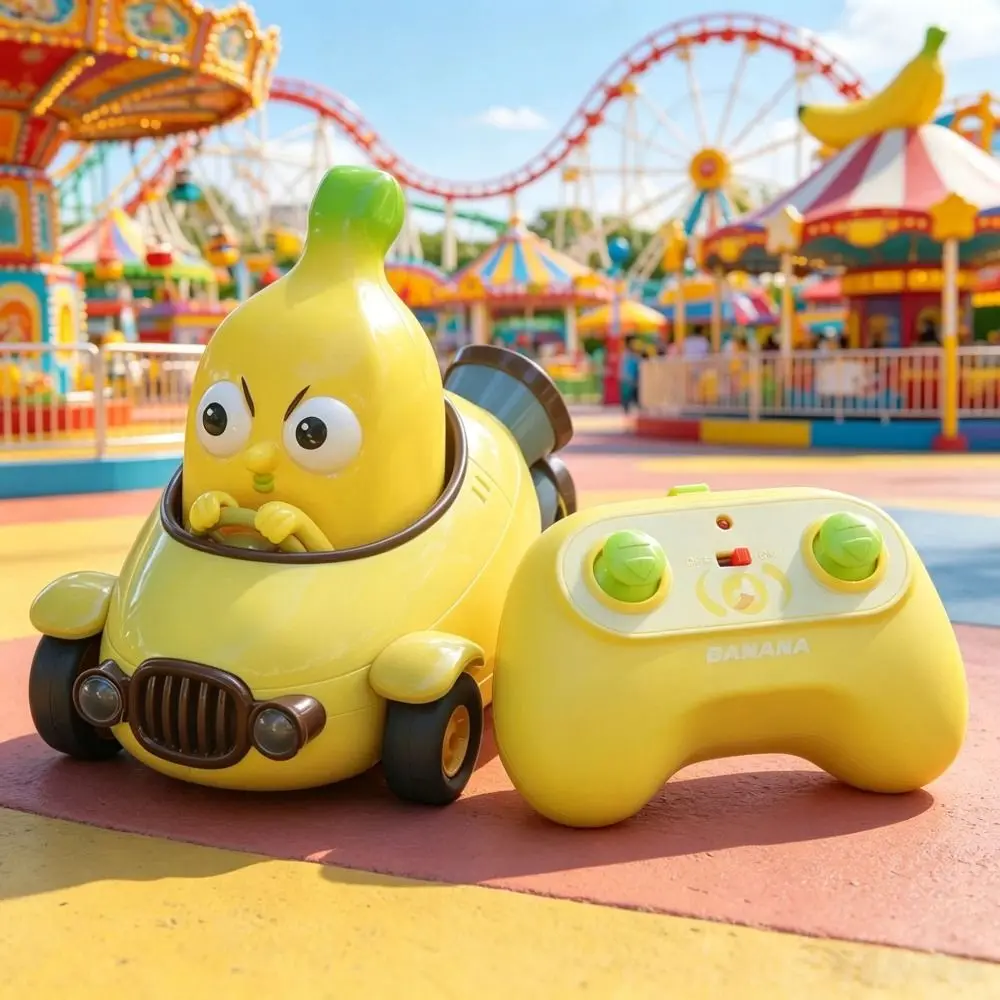 360° Rotating Pea Remote Control Car 2.4G LED Lights Vegetable Car Toy Corn Shaped Pea Shaped Eggplant RC Racing Car Kids