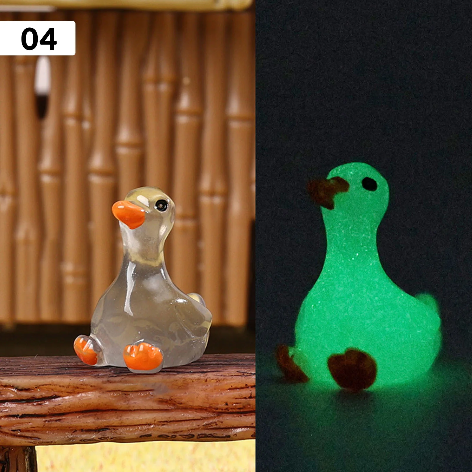 56PCS Luminous Tiny Ducks Portable Compact Duck Toy Landscape Decoration for Home House Office Table Decor