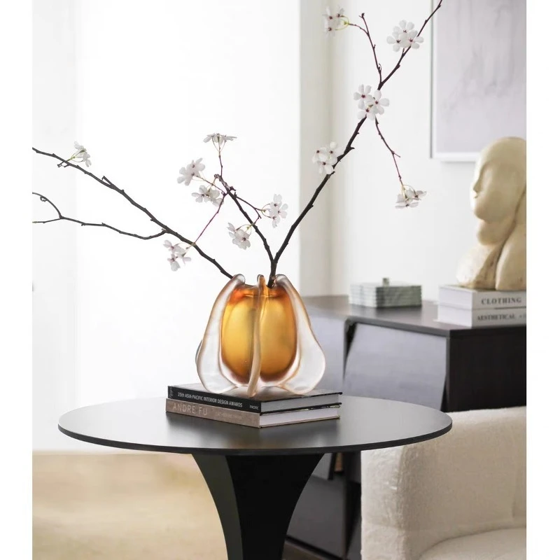 Art plastic glass vase, model room hotel home gift ornament