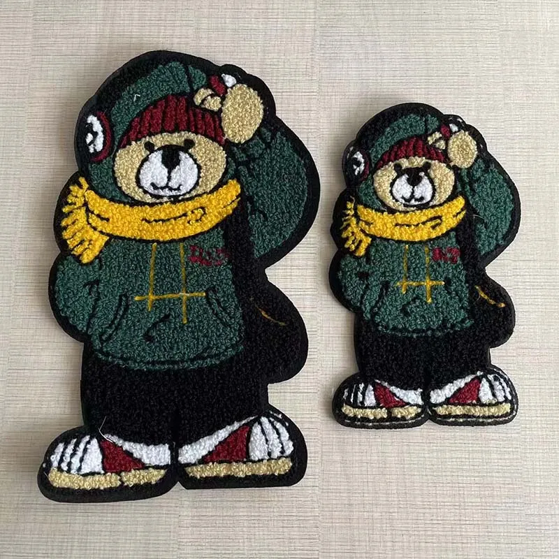 Big Cartoon Cute Teddy Bear Chenille Sewing Patch,Embroidery Applique Badge Sew On Patches For Clothing Kids,Backpack,Jackets