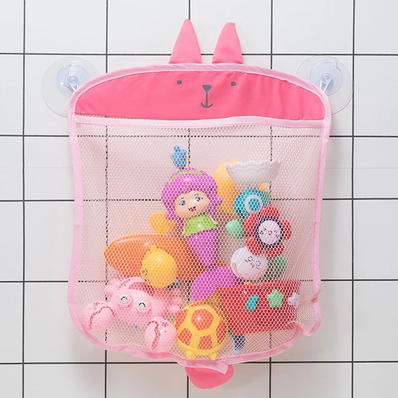 Baby bath toy mesh bag — suction design storage net with cartoon animal shapes for bathroom or sand toys 3